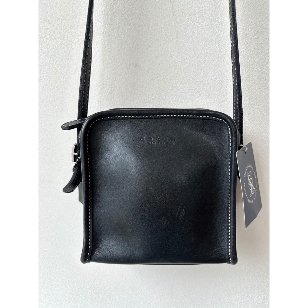 Vintage Coach Bellini Zip Black Crossbody Bag Style 9139